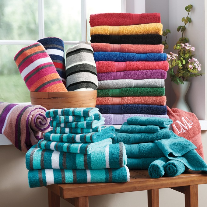 Color Connection Cotton Bath Towel Set, 8 Pieces, , large