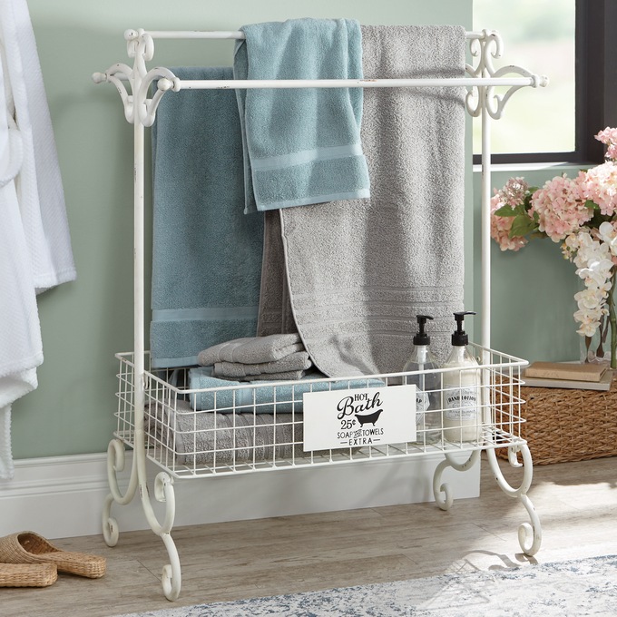 Shabby chic towel rack new arrivals