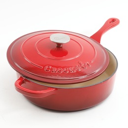 Crock Pot Artisan 3.5-qt. Enameled Cast Iron Deep Saut&eacute; Pan with Lid, , large