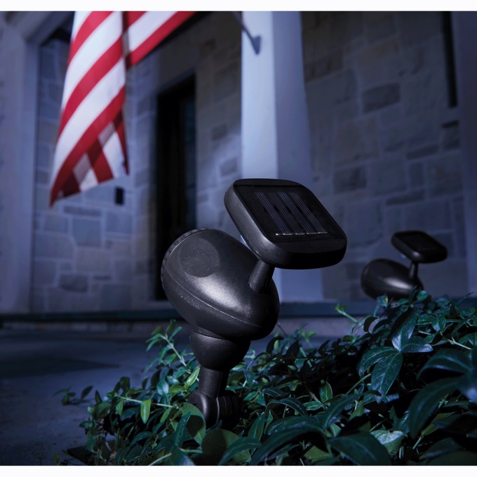 Set of 2 Solar Flag Pole Lights, , large