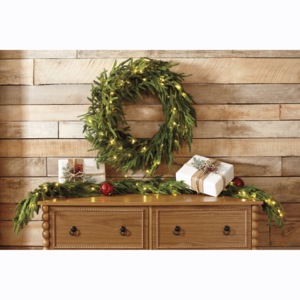 Lit Norfolk Pine Garland, , large