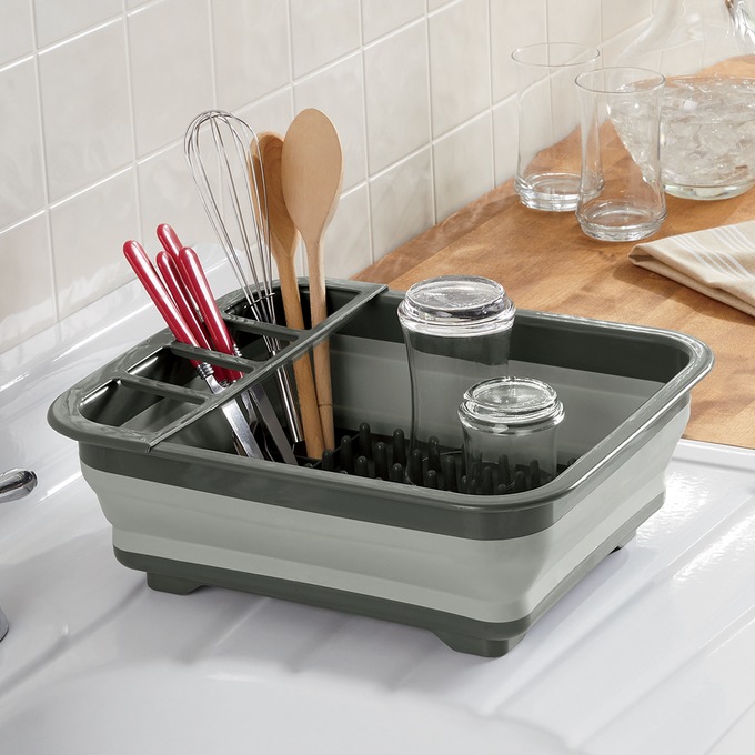 Collapsible shop dish rack