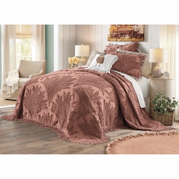 Autumn Chenille Bedspread and Sham, , large