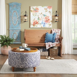 Adabelle Floral Chair and Ottoman, , large