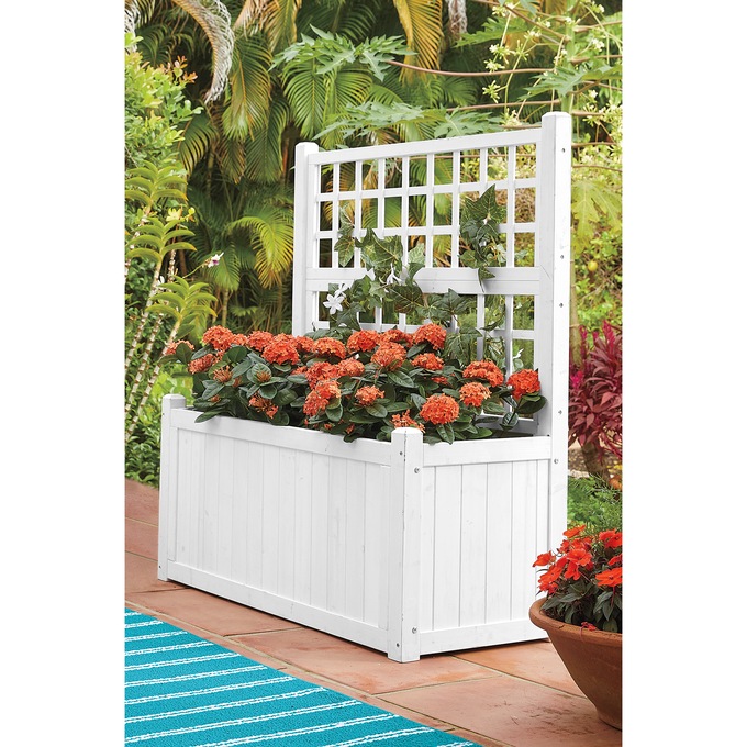 Large Planter Trellis, White, large