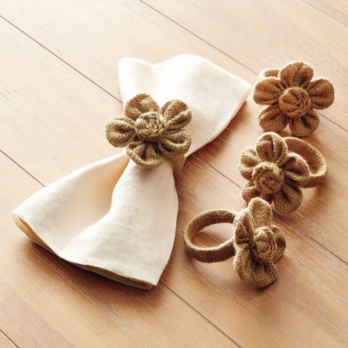 Set of 4 Napkin Rings Country Door