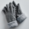 Simone Sherpa Cape and Gloves Set, Gray Heather, large