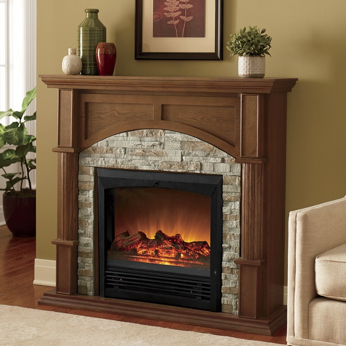 Faux Brick Fireplace, , large