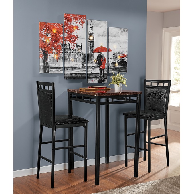 4-Piece Love in London Lit Canvas Set, , large