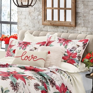 Poinsettia Sham, , large