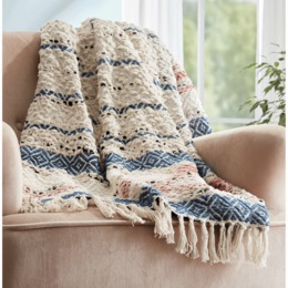 Textured Stripe Throw, , large