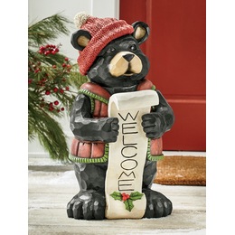 Resin Black Bear Porch Greeter, , large