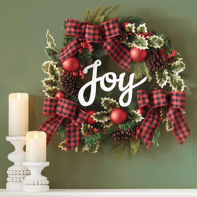 Evergreen Joy Wreath, , large