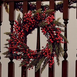 Red Berry Wreath, , large