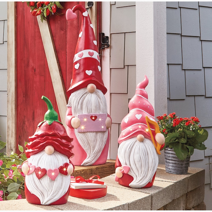 Set of 3 Large Valentine Gnomes, , large