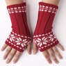Snowflake Fingerless Gloves, Purple, large