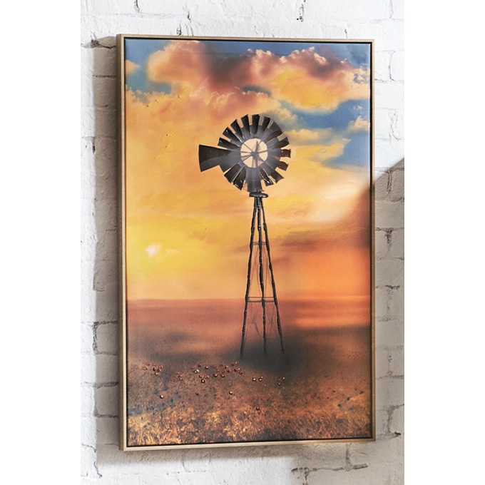 Sunset Windmill Wall Art, Multi, large