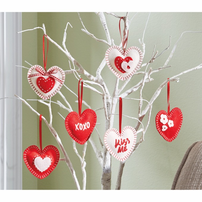 Set of 6 Valentine Ornaments, , large