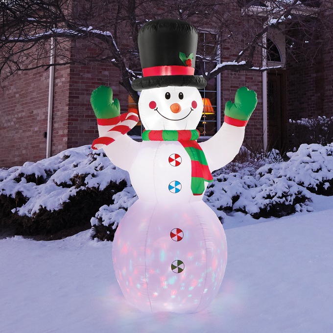 Snowman with Motion Lights Inflatable, , large