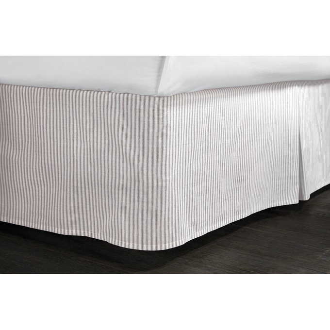 Ticking Stripe Bedskirt, Gray, large