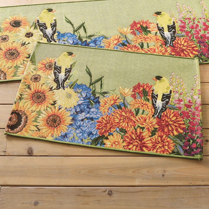 Indoor/Outdoor Garden Birds Rug, , large