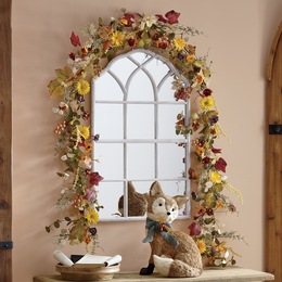 Arched White Framed Mirror, , large