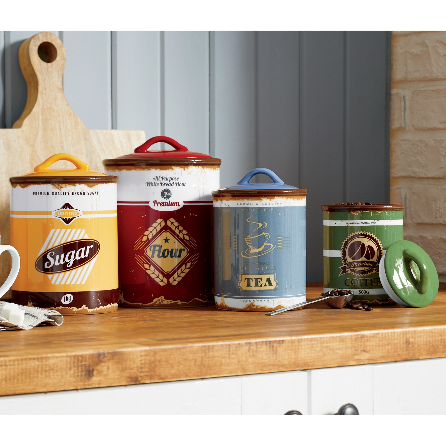 4Piece Retro Canister Set Country Door