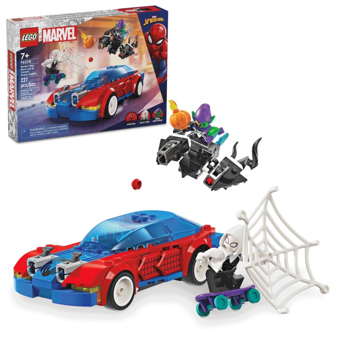 LEGO Marvel Spider-Man Race Car & Venom Green Goblin, , large