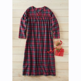 Plaid Flannel Nightgown, , large