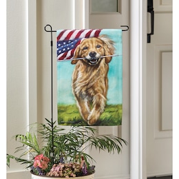 Americana Dog Garden Flag and Stake, , large