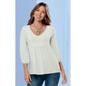 Gathered Ticking Knit Top, , large