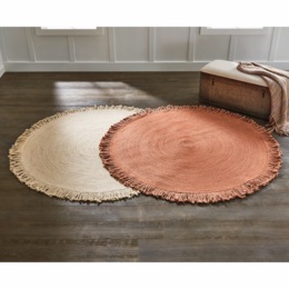Luella Braided-Jute Reversible Rug with Fringe, , large