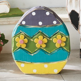 Chunky Wood Easter Egg, , large