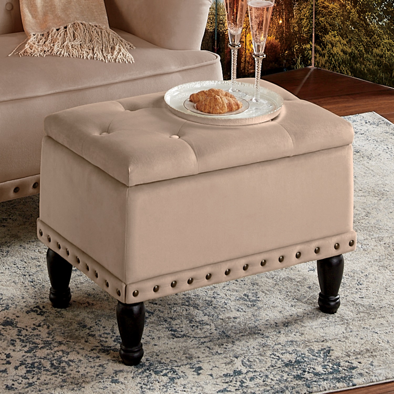 Ember Tufted Ottoman Country Door