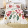 Spring Floral Chenille Bedspread and Sham, , large