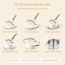 Gotham Steel 11-Piece Modern Kitchen Cookware Set, Cream, large