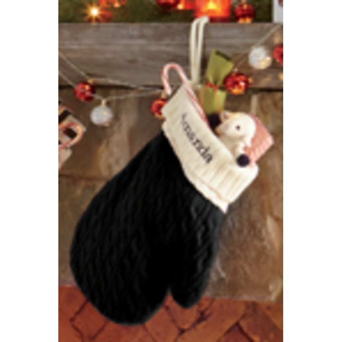 Mitten Stocking, Black, large