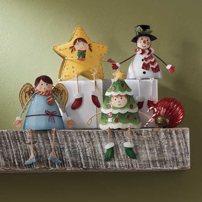 Set of 4 Christmas Shelf Sitters, , large