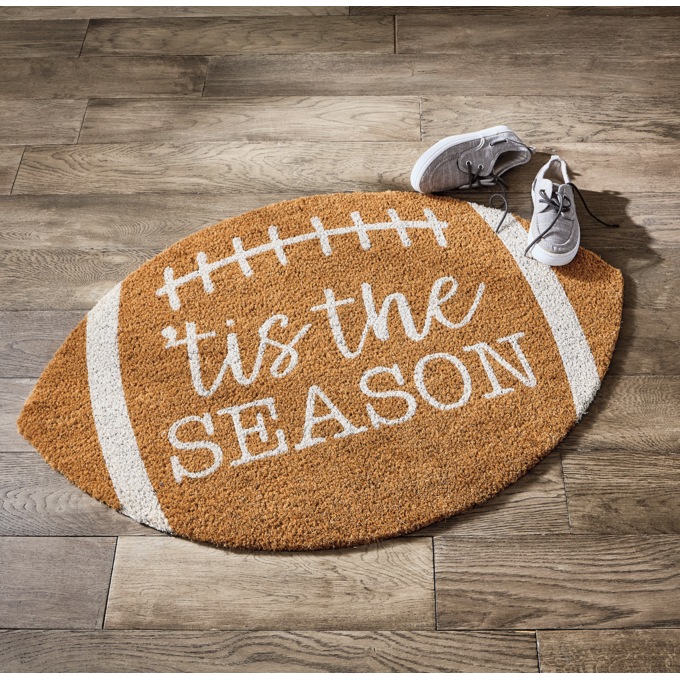 Football Coir Mat, Brown, large