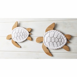 Set of 2 Figural Turtle Wall Art, , large