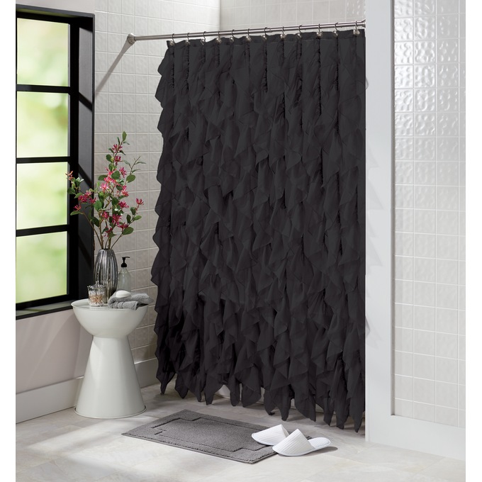 black shower curtain liner