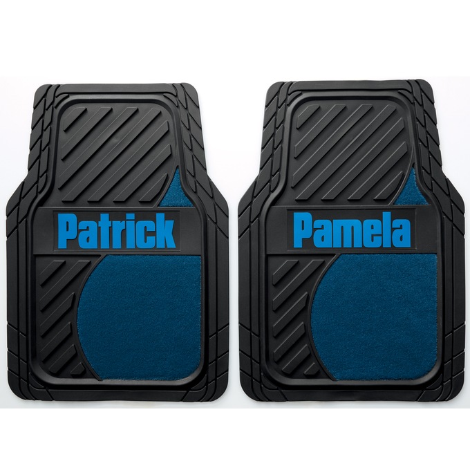 Set of 2 Personalized Rubber Car Mats, , large