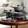 Chef Tested 10-Piece 2-Tone Ribbed Cookware Set, , large