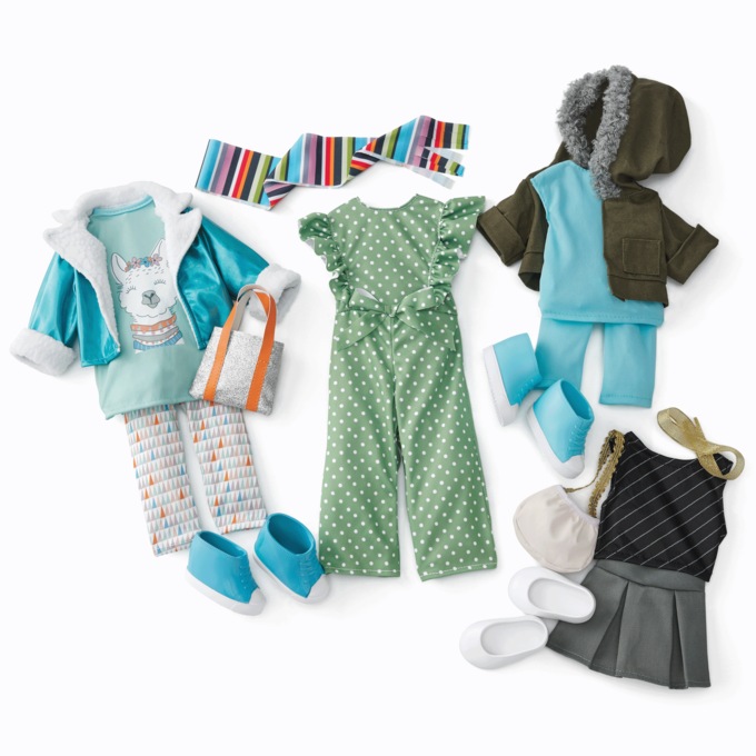 Set of Three 18" Doll Outfits, , large
