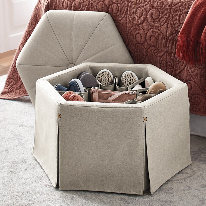 Shoe rack ottoman deals