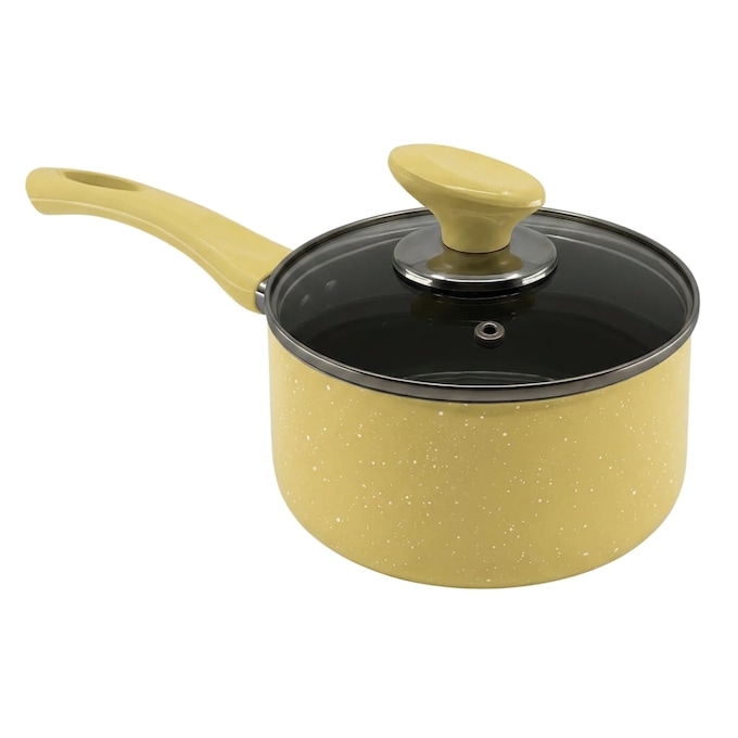 Chef Tested 11-Piece Granite Ceramic Nonstick Cookware Set, Yellow, large