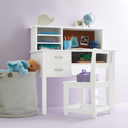 Kids&rsquo; Powered Hutch Desk &amp; Chair, , large