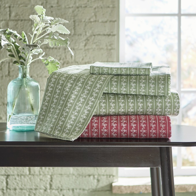 Vintage Print Cotton Sheet Set, , large