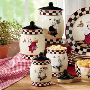 4-Piece Bon Appétit Chef Canister Set, , large