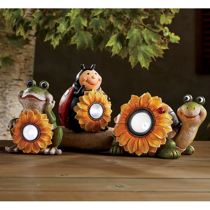 3-Piece Solar Friends with Sunflowers Set, , large